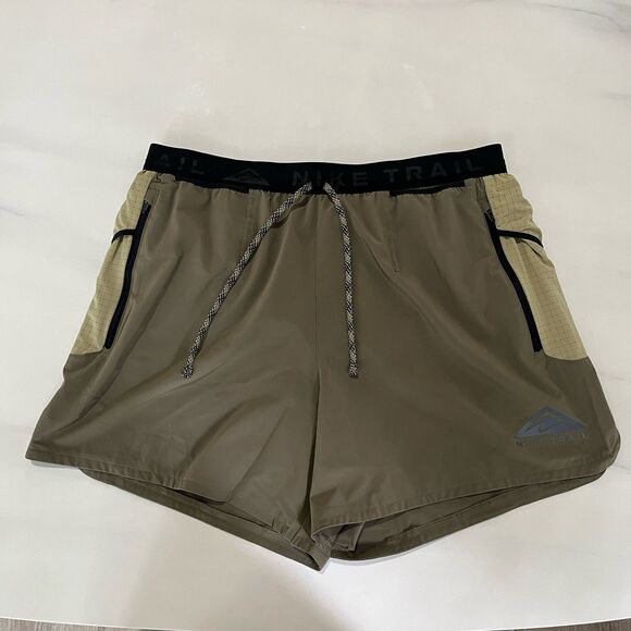 Nike Trail Second Sunrise 5" Brief-Lined Running Shorts Men's L Olive DV9311-222 - Picture 1 of 10